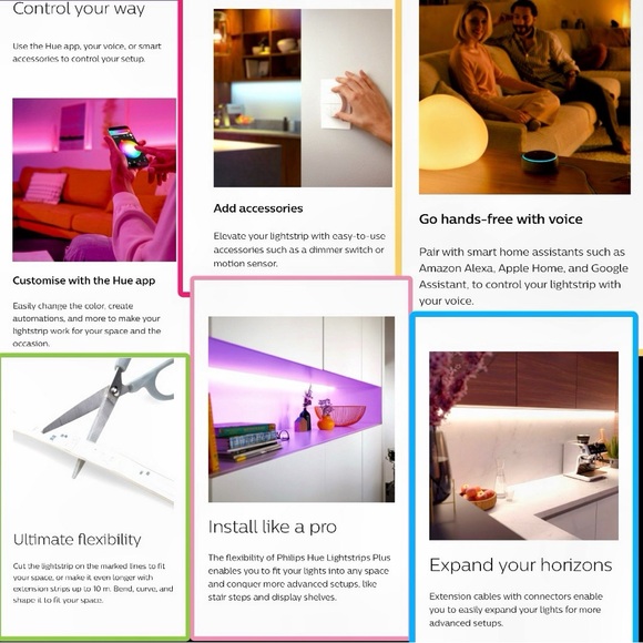 🚨🆕 Philips Hue Smart LED Lightstrip Plus Extension Shape Light Color Changing - Picture 12 of 16